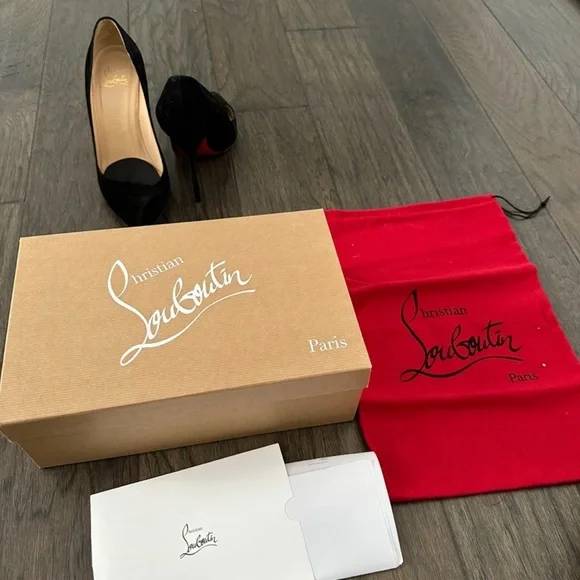 Christian Louboutin Cornielle Black Suede Heels - Picture 3 of 5